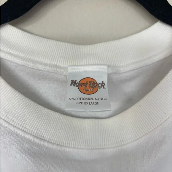 Vntg Hard Rock Cafe London White Crew Neck Sweatshirt Large - Picture 5 of 5